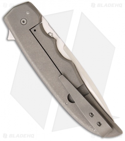 Jason Clark Custom Drop Point Framelock Flipper Green G-10 Knife (3.5" Satin)