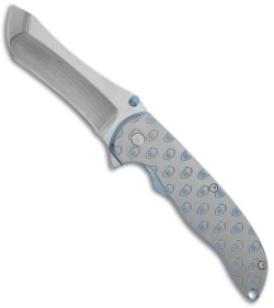 John Grimsmo The Norseman Flipper Blue Titanium Knife (3.625" Plain) 116