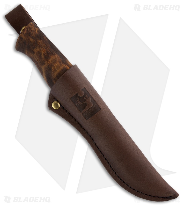 Kellam Knives Hawk Puukko Knife Dyed Curly Birch Fixed Blade (3" Plain) KRH3