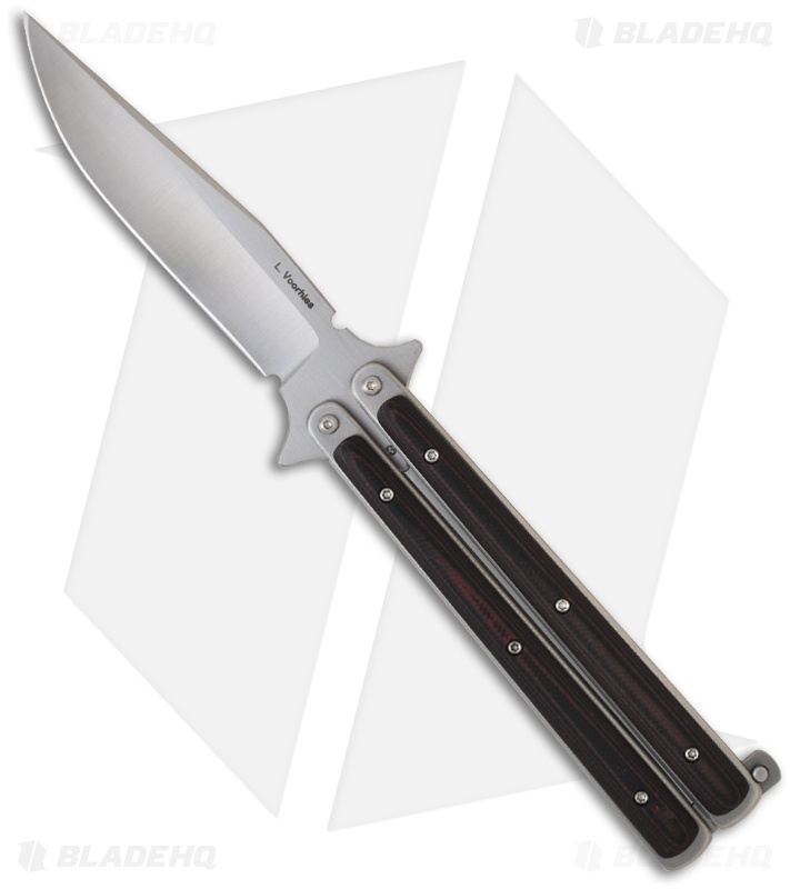 Les Voorhies Custom Knives Model 1 Balisong Butterfly Knife Red / Black G-10