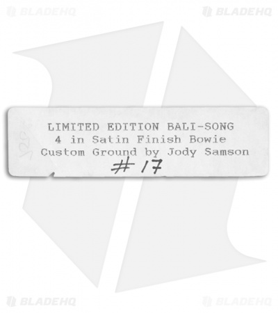 Bali-Song USA Jody Samson Custom Ground Butterfly Knife Limited Edition