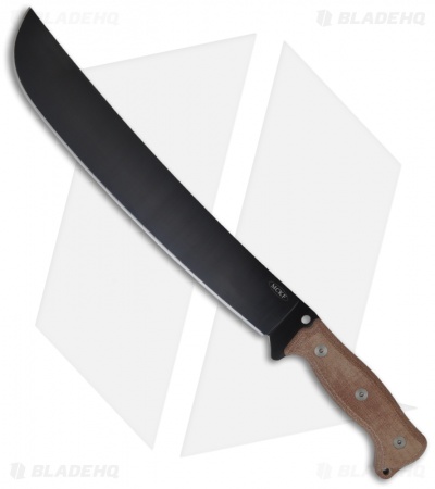 LionSteel MCKF Golok M-5S Machete Fixed Blade Knife (12.2" Black Plain) M5