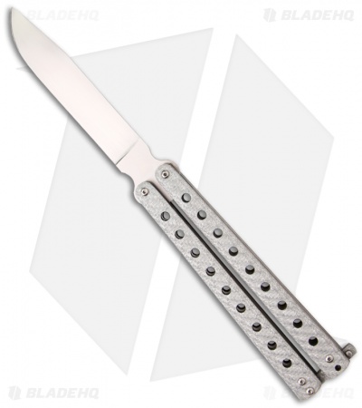 McAhron Custom Balisong Glass Fiber Twill Butterfly Knife (4.5" Satin)