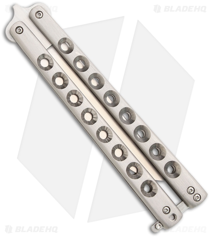 McAhron Custom Balisong Titanium Wharncliffe Butterfly Knife (4.38" Satin)