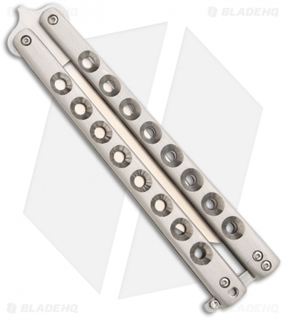 McAhron Custom Balisong Titanium Wharncliffe Butterfly Knife (4.38" Satin)