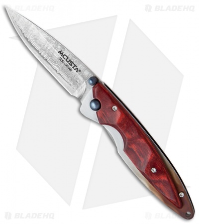 Mcusta Kasumi Liner Lock Knife Staminawood (2.75" Damascus) MC-72D