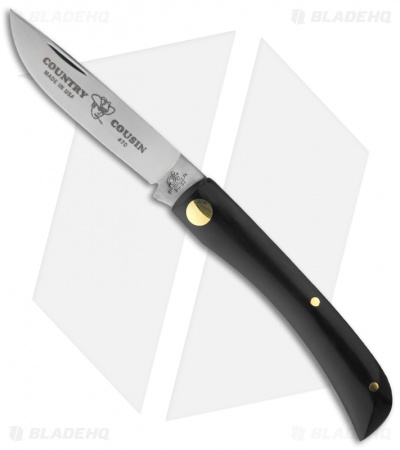 Queen Cutlery Country Cousin Knife 3.625" Black Delrin 70B