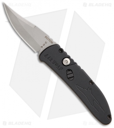 Roton Knives Airwolf Jr. Clip Point Automatic Knife (2.625" Bead Blast Plain)