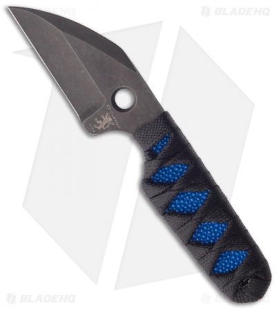 Sam Eddleman Wharncliffe Dashi Neck Knife Cord Wrap Blue Rayskin (2" Plain)