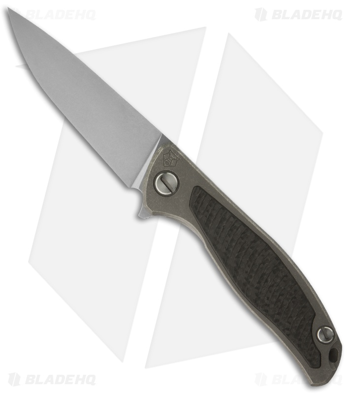 Shirogorov Model 95 Knife Titanium Flipper w/ Carbon Fiber (3.75" Plain)