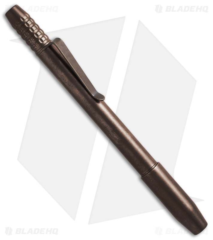 Ti2 Design TechLiner Shorty Pen w/ Clip - Acid Wash Copper + Bronze Clip AWCS-C