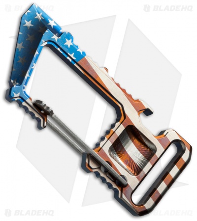 Ti2 Design Whar-Biner America Utility Carabiner Tool - Stars & Stripes Titanium