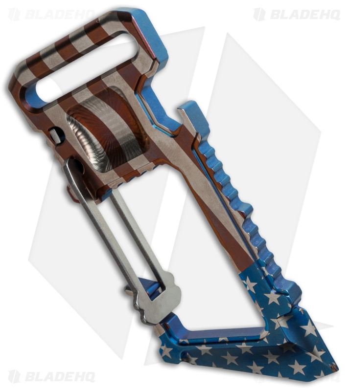 Ti2 Design Whar-Biner America Utility Carabiner Tool - Stars & Stripes Titanium