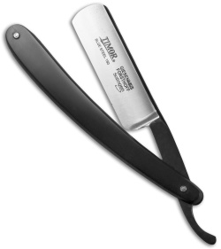 Timor Straight Razor Black Plastic Handle (5/8" Carbon Steel) 1506