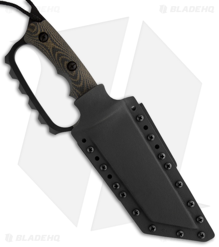 Treeman Knives Ultra Phalanx D-Guard Knife Black/OD G10 (6" Plain)