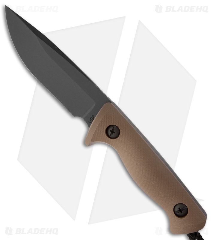Treeman Knives Recon Hunter Fixed Blade Knife (4.375" Black Plain)