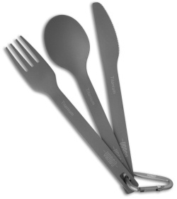 Vargo Ultralight Titanium Spoon Fork Knife Utensil Set ULV