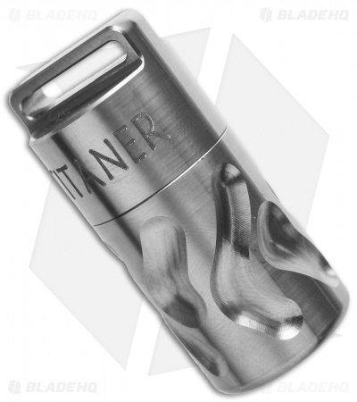 Titaner Carved Titanium Capsule Waterproof Storage (Satin)