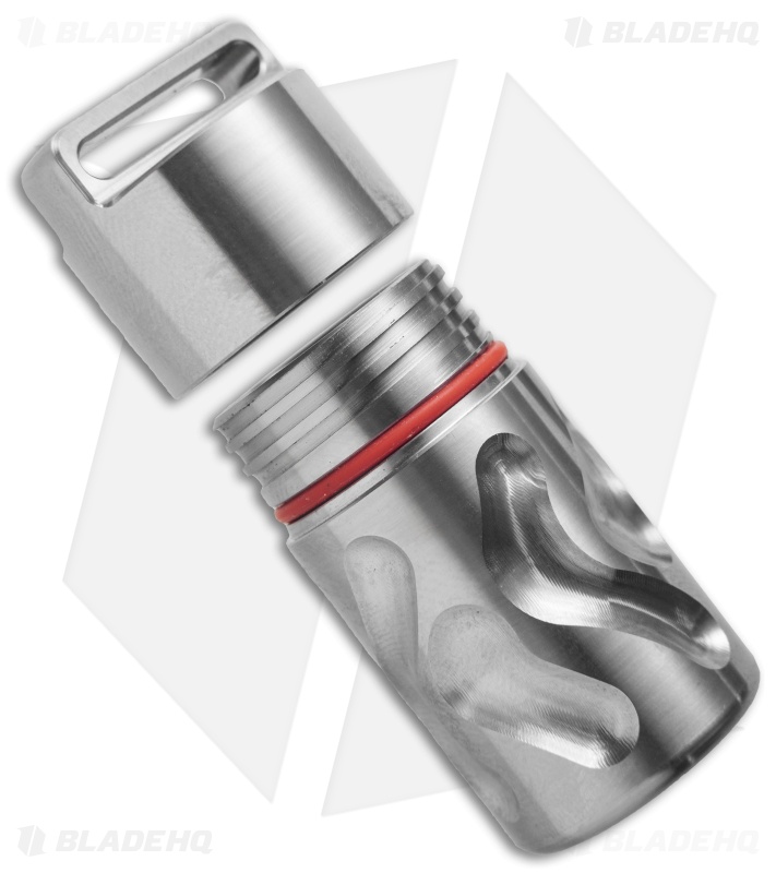 Titaner Carved Titanium Capsule Waterproof Storage (Satin)