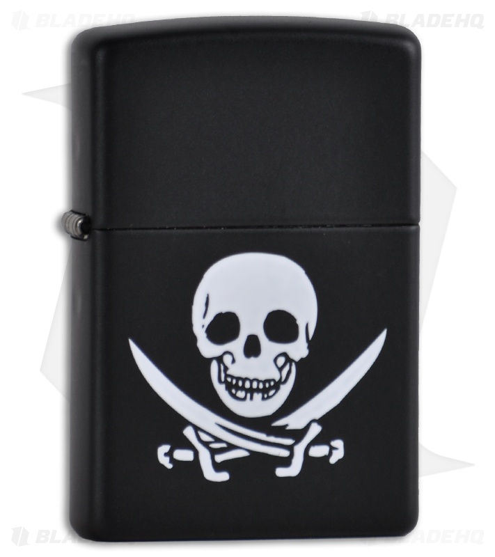 Zippo Lighter Black Jolly Roger Skull 218 - Blade HQ