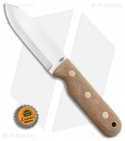 Battle Horse Knives Bushcrafter Fixed Blade Knife Natural Micarta (4" Satin)