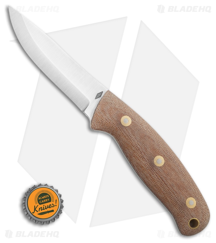 Battle Horse Knives Feather Stick Fixed Blade Knife Nat. Micarta (4" Satin) BHK