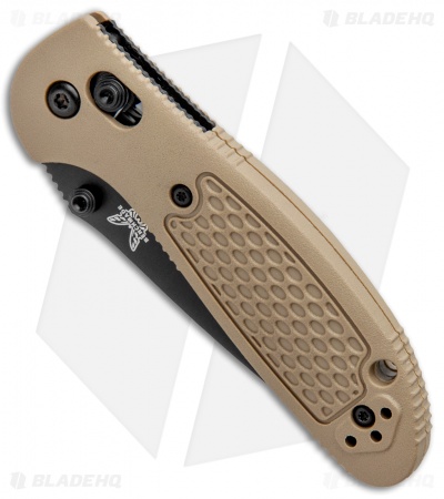Benchmade Mini Griptilian AXIS Lock Knife Sand (2.91" Black Serr)  D2