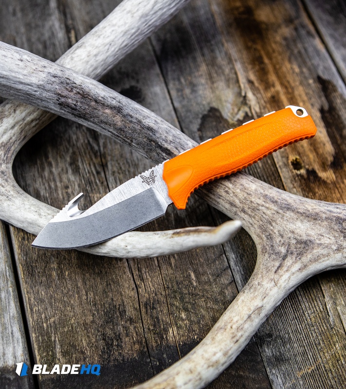 Benchmade Steep Country Knife w/ Gut Hook Orange (3.5" Stonewash) 15009-ORG