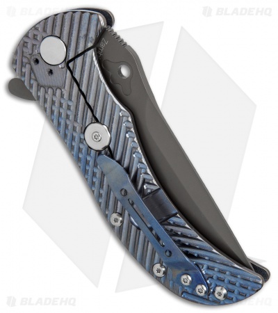 Kizer Zambi Frame Lock Knife Blue Titanium (3.625" Gray) KI4434A2