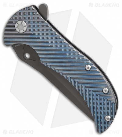 Kizer Zambi Frame Lock Knife Blue Titanium (3.625" Gray) KI4434A2