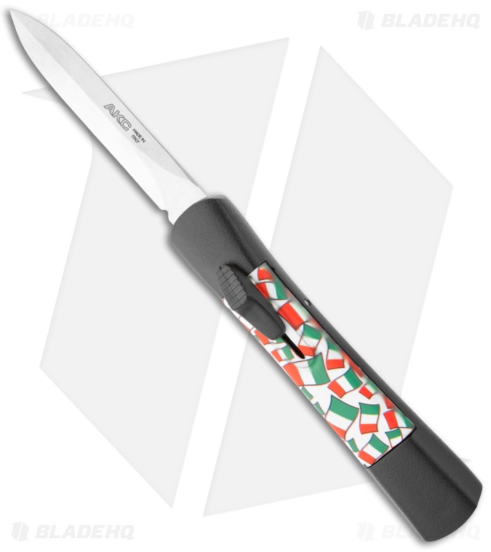 AKC Concord Dagger OTF Automatic Knife Italy Flag (3.25" Satin)