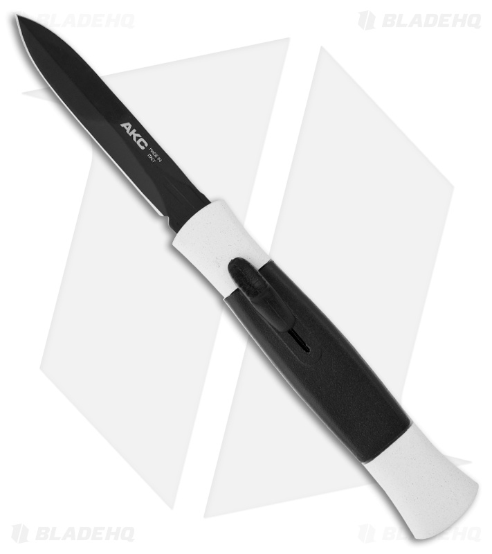 AKC Concord Dagger OTF Automatic Knife White/Black Wide (3.25" Black)