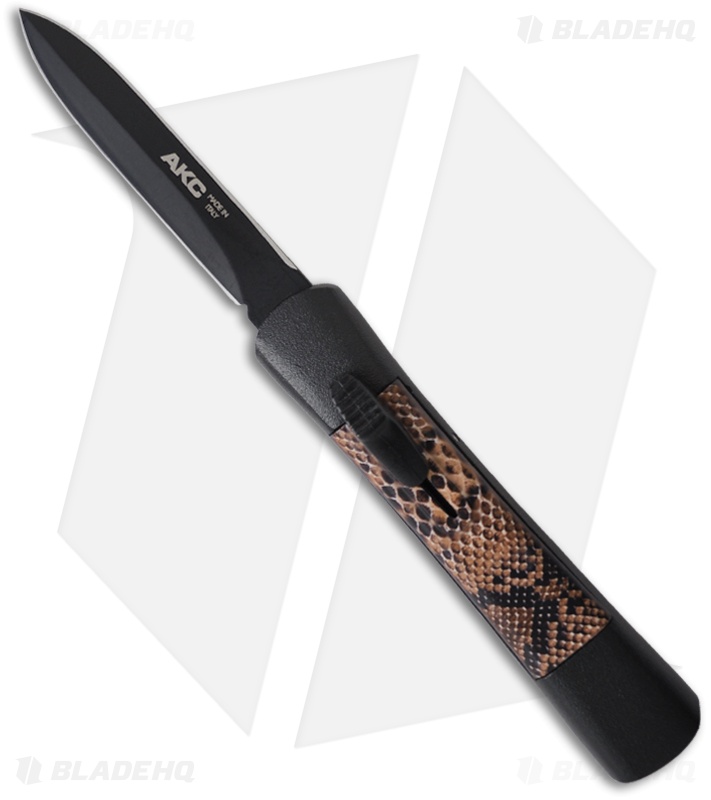 AKC Concord Dagger OTF Automatic Knife Brown Snakeskin (3.25" Black)