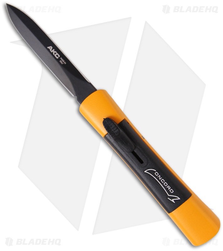 AKC Concord Dagger OTF Automatic Knife Yellow/Black (3.25" Black)