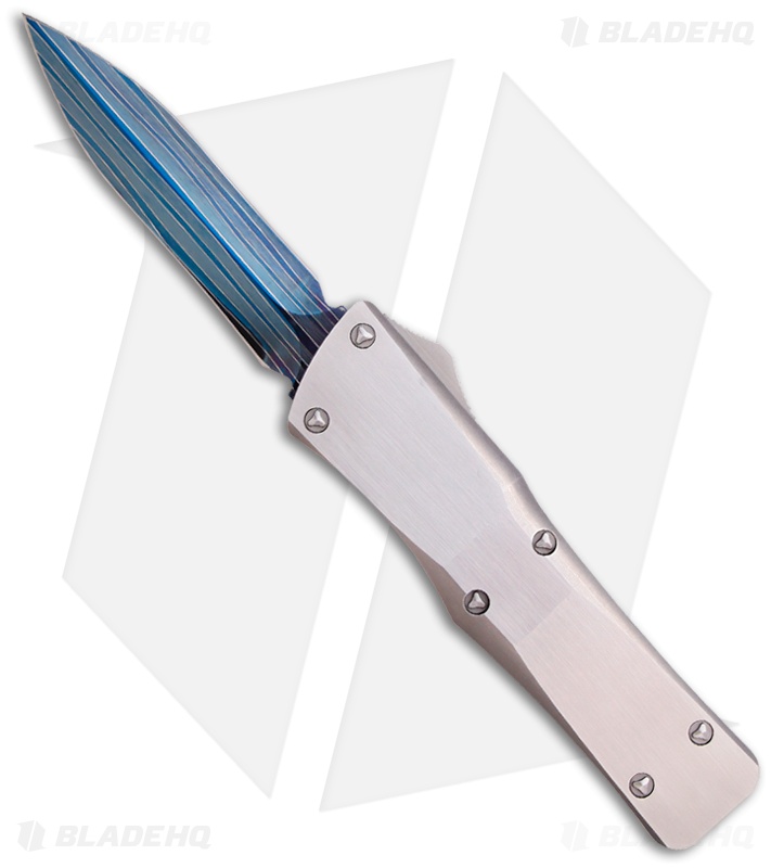 Custom Microtech Stainless Steel Combat Troodon OTF D/E Knife (3.8" Damascus)