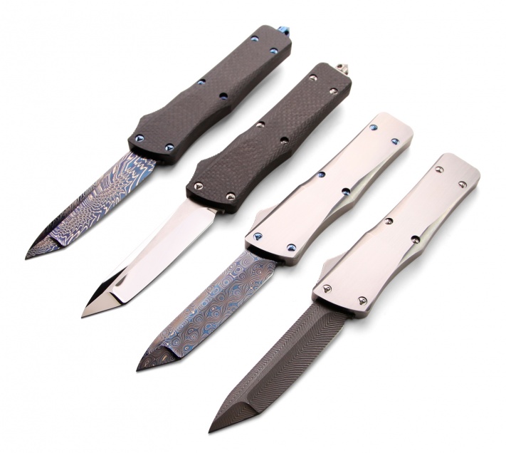 Marfione Custom Stainless Steel Combat Troodon OTF Tanto Knife (3.8" Damascus)