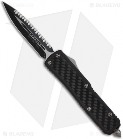 Microtech Daytona D/E OTF Automatic Knife Black w/ Carbon Fiber (3.25" Black) 