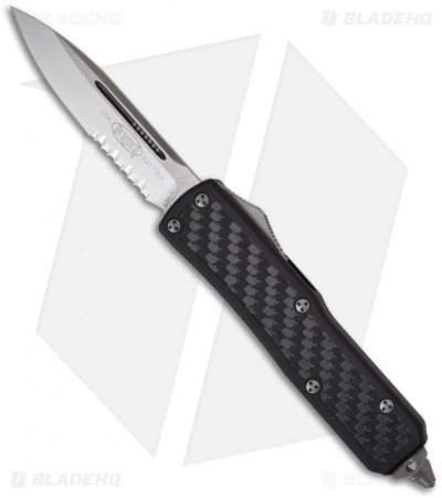 Microtech Daytona D/A OTF Automatic Knife w/ CF (3.25" Stonewash Serr) 124-11