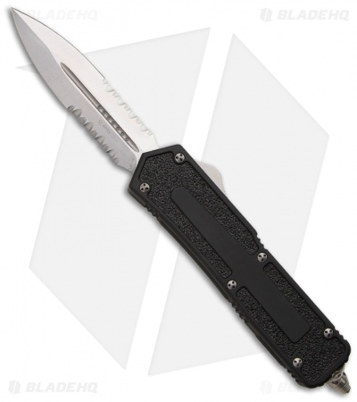 Microtech Scarab D/E OTF Automatic Knife (3.5" Stonewash Serr) 175-11