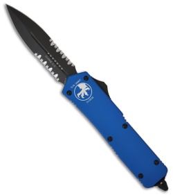 Microtech Scarab OTF Knife Blue Executive Dagger (Black SER) 109-2BL