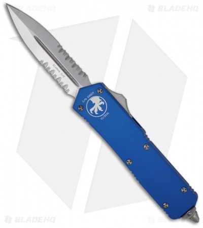 Microtech Scarab OTF Knife Blue Executive D/E Dagger (Satin SER) 109-5BL