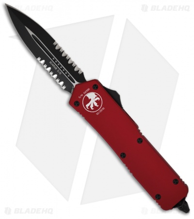 Microtech Scarab Executive Red OTF D/E Dagger Knife (Two-Tone SER) 109-2RD