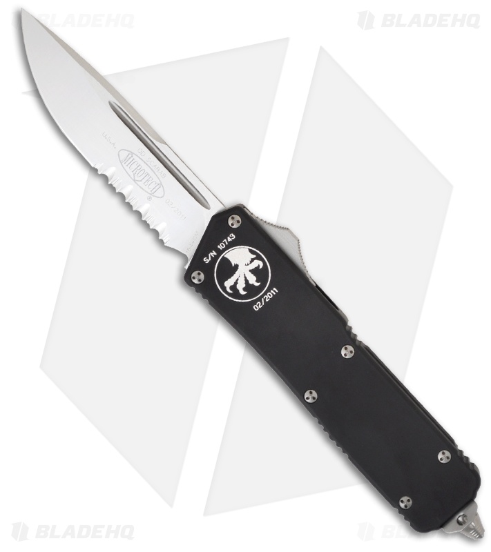 Microtech Scarab Executive OTF S/E Automatic Knife (3.5" Stonewash Serr) 176-11