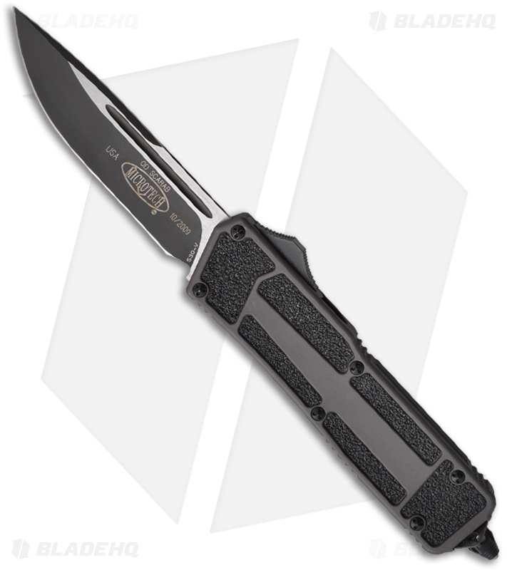 Microtech Scarab Gray Knife S/E OTF Automatic (3.5" Black Plain) 2009 Model