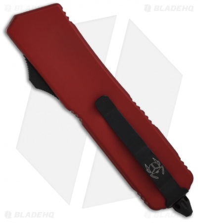 Microtech Scarab Executive Red OTF Tanto Knife (3.5" Black Serr) 108-2RD