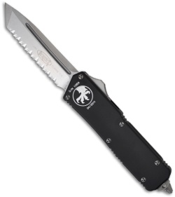 Microtech Scarab Executive OTF Knife Tanto (3.5" Stonewash Full Serr) 108-12