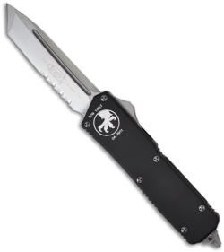 Microtech Scarab Executive OTF Knife Auto Tanto (3.5" Stonewash Serr) 108-11