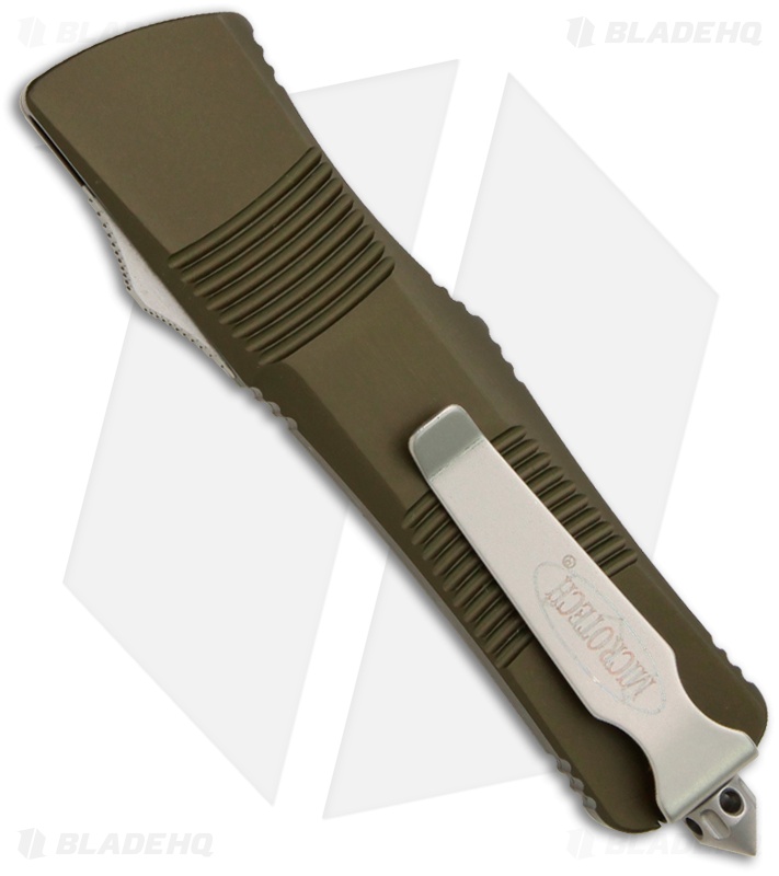 Microtech Troodon D/E OTF Automatic Knife Green (3" Stonewash Serr) 138-11GR