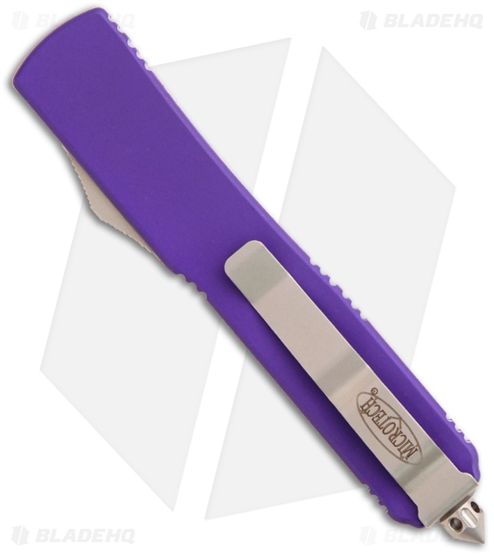 Microtech Ultratech Knife Purple D/E Automatic (3.4" Satin Full Serr