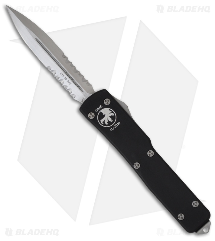 Microtech UTX-70 D/E OTF D/A Automatic Knife (Stonewash Serrated) 147-11